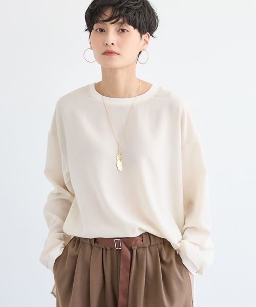 BARNYARDSTORM（バンヤードストーム）の「BARNYARDSTORM / ポプリンブラウスプルオーバー / JAPAN FABRIC【WEB限定カラー】【「BABALOG」チャンネルご紹介アイテム】（シャツ/ブラウス・レディース・ホワイト/ブラック/キャメル/チャコール・S/M）」の6枚目の写真