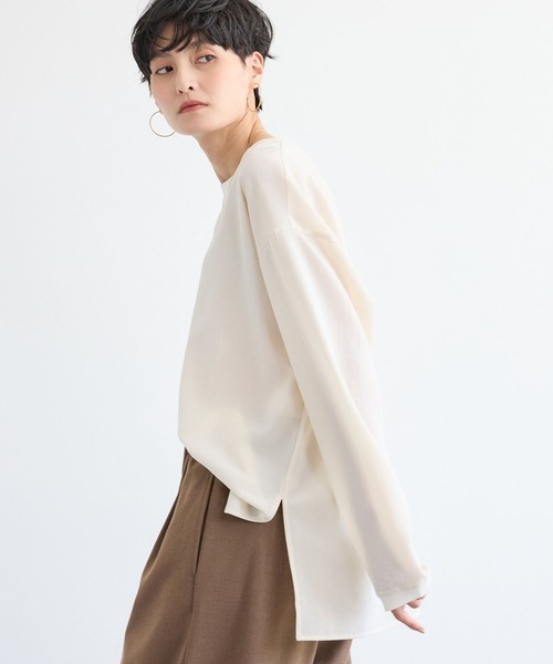 BARNYARDSTORM（バンヤードストーム）の「BARNYARDSTORM / ポプリンブラウスプルオーバー / JAPAN FABRIC【WEB限定カラー】【「BABALOG」チャンネルご紹介アイテム】（シャツ/ブラウス・レディース・ホワイト/ブラック/キャメル/チャコール・S/M）」の7枚目の写真