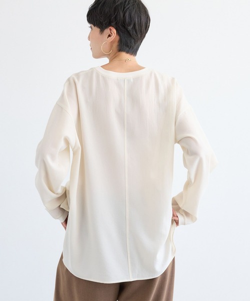 BARNYARDSTORM（バンヤードストーム）の「BARNYARDSTORM / ポプリンブラウスプルオーバー / JAPAN FABRIC【WEB限定カラー】【「BABALOG」チャンネルご紹介アイテム】（シャツ/ブラウス・レディース・ホワイト/ブラック/キャメル/チャコール・S/M）」の8枚目の写真