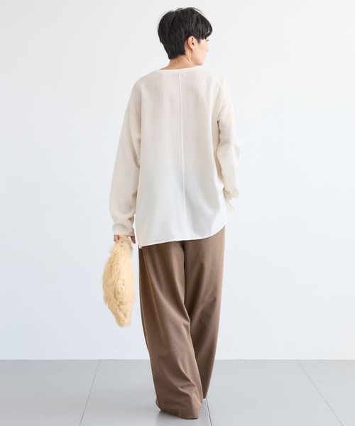 BARNYARDSTORM（バンヤードストーム）の「BARNYARDSTORM / ポプリンブラウスプルオーバー / JAPAN FABRIC【WEB限定カラー】【「BABALOG」チャンネルご紹介アイテム】（シャツ/ブラウス・レディース・ホワイト/ブラック/キャメル/チャコール・S/M）」の10枚目の写真