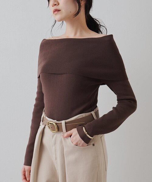 オフショルニットプルオーバー（ニット/セーター）｜Whim