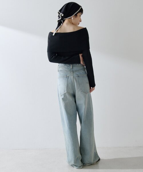 Whim gazette オフショルニットプルオーバー ウィムガゼット Whim Gazette オフショルニットプルオーバー