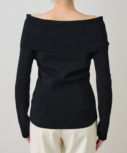 【Whim Gazette】5分袖オフショルニット Whim Gazette｜【THE PAUSE】オフショルニットプルオーバー