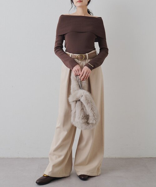 ✴︎新品タグ付✴︎ Whim Gazette オフショルニット オフショルニットプルオーバー | Whim Gazette(ウィム ガゼット