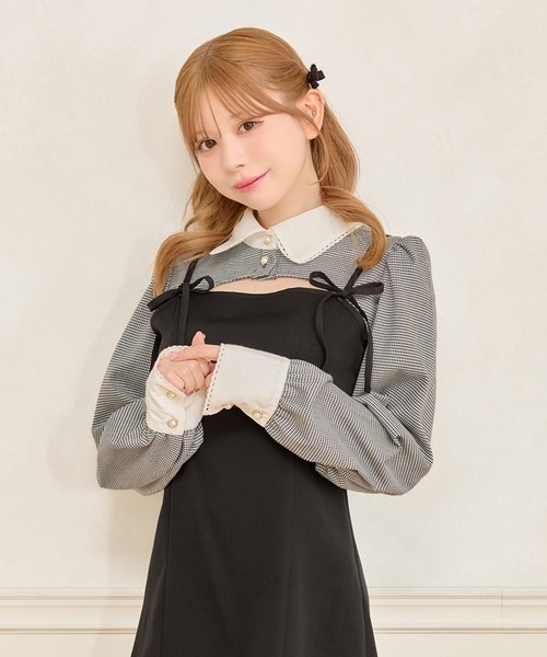 apres jour(アプレジュール)の「【SET着用可能】ロングスリーブボレロブラウス(シャツ/ブラウス・レディース・ブラック/ブラック系その他/ホワイト・X-LARGE/フリー)」の3枚目の写真