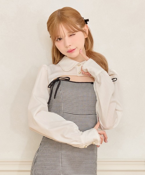 apres jour(アプレジュール)の「【SET着用可能】ロングスリーブボレロブラウス(シャツ/ブラウス・レディース・ブラック/ブラック系その他/ホワイト・X-LARGE/フリー)」の2枚目の写真
