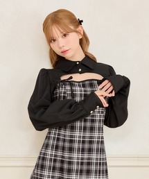 【SET着用可能】ロングスリーブボレロブラウス