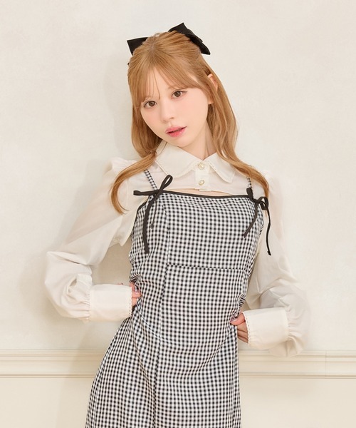 apres jour(アプレジュール)の「【SET着用可能】ロングスリーブボレロブラウス(シャツ/ブラウス・レディース・ブラック/ブラック系その他/ホワイト・X-LARGE/フリー)」の6枚目の写真