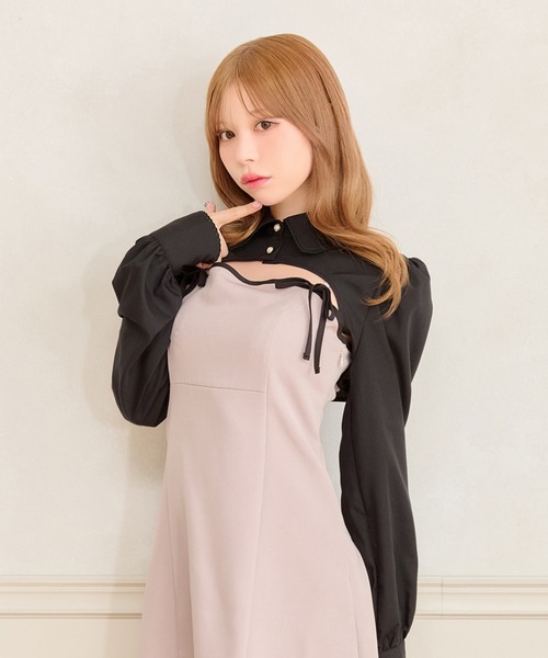 SET着用可能】ロングスリーブボレロブラウス（シャツ/ブラウス