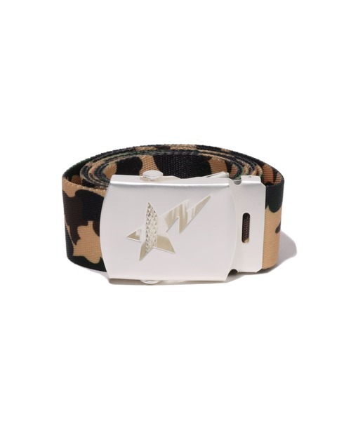 A BATHING APE（アベイシングエイプ）の「1ST CAMO STA GI BELT（ベルト・メンズ・イエロー/グリーン・FREE）」の2枚目の写真