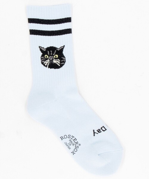 FREAK'S STORE（フリークスストア）の「限定展開 ROSTER SOX/ロスターソックス CAT-SOCKS/キャットソックス（ソックス/靴下・レディース・オフホワイト/ネイビー/ナチュラル/グリーン・ONE SIZE）」の4枚目の写真