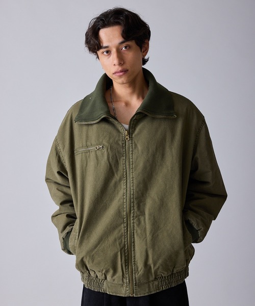 Theater code(シアターコード)の「Rib-Knit High-Neck Full-Zip Cotton Quilted Jacket / リブ編みハイネック フルジップコットン 中綿ブルゾン 秋 秋服メンズ 2026年秋冬 冬服(ブルゾン・メンズ・ベージュ/オリーブ・M/L)」の1枚目の写真