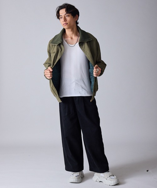 Theater code(シアターコード)の「Rib-Knit High-Neck Full-Zip Cotton Quilted Jacket / リブ編みハイネック フルジップコットン 中綿ブルゾン 秋 秋服メンズ 2026年秋冬 冬服(ブルゾン・メンズ・ベージュ/オリーブ・M/L)」の11枚目の写真