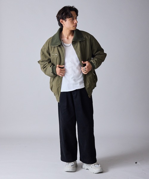 Theater code(シアターコード)の「Rib-Knit High-Neck Full-Zip Cotton Quilted Jacket / リブ編みハイネック フルジップコットン 中綿ブルゾン 秋 秋服メンズ 2026年秋冬 冬服(ブルゾン・メンズ・ベージュ/オリーブ・M/L)」の12枚目の写真