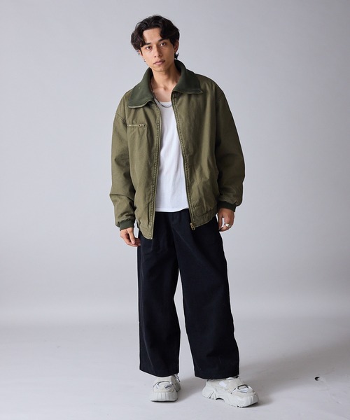 Theater code(シアターコード)の「Rib-Knit High-Neck Full-Zip Cotton Quilted Jacket / リブ編みハイネック フルジップコットン 中綿ブルゾン 秋 秋服メンズ 2026年秋冬 冬服(ブルゾン・メンズ・ベージュ/オリーブ・M/L)」の14枚目の写真