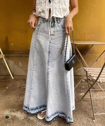YUGA_YGMC Denim A-line long skirt