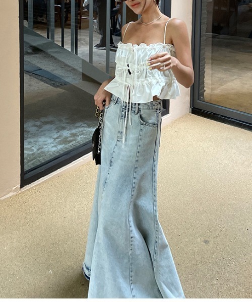 FREE STYLISTS(フリー スタイリスト)の「YUGA_YGMC Denim A-line long skirt(デニムスカート・レディース・ブルー・S/M/L)」の9枚目の写真