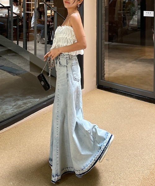 FREE STYLISTS(フリー スタイリスト)の「YUGA_YGMC Denim A-line long skirt(デニムスカート・レディース・ブルー・S/M/L)」の10枚目の写真