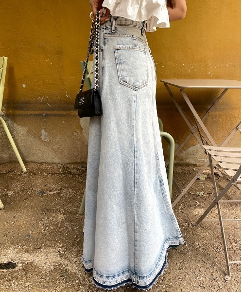FREE STYLISTS(フリー スタイリスト)の「YUGA_YGMC Denim A-line long skirt(デニムスカート・レディース・ブルー・S/M/L)」の5枚目の写真