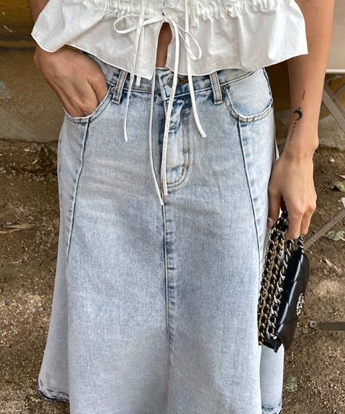 FREE STYLISTS(フリー スタイリスト)の「YUGA_YGMC Denim A-line long skirt(デニムスカート・レディース・ブルー・S/M/L)」の11枚目の写真