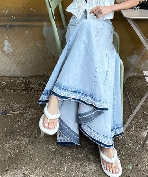 FREE STYLISTS(フリー スタイリスト)の「YUGA_YGMC Denim A-line long skirt(デニムスカート・レディース・ブルー・S/M/L)」の12枚目の写真