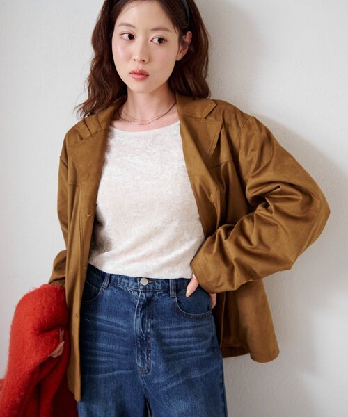 新品タグ付き KBF 2025AW スウェード テーラードジャケット キャメル 新品タグ付き KBF 2025AW スウェード テーラードジャケット キャメル