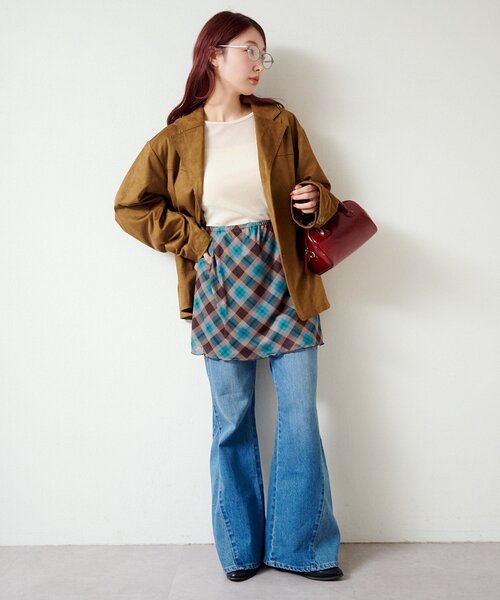 Kastane（カスタネ）の「【春まで使える！】スウェードジャケット（テーラードジャケット・レディース・ダークブラウン/ブラック/キャメル・FREE）」の18枚目の写真