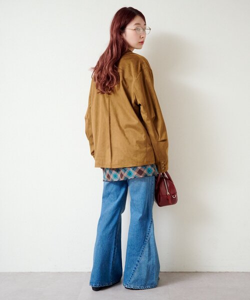 Kastane（カスタネ）の「【春まで使える！】スウェードジャケット（テーラードジャケット・レディース・ダークブラウン/ブラック/キャメル・FREE）」の19枚目の写真