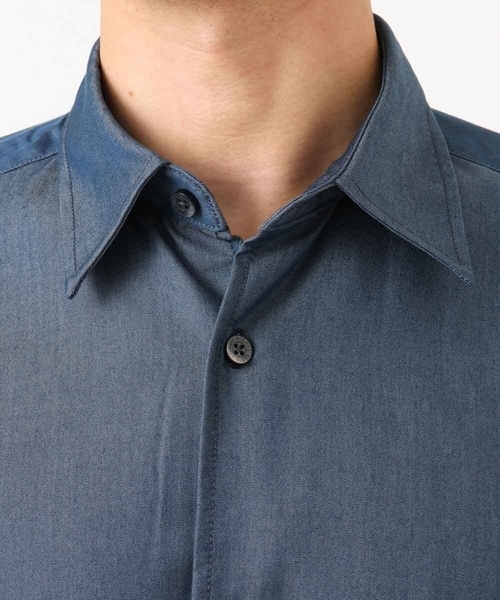 MICHEL KLEIN HOMME   （ミッシェルクランオム）の「【セットアップ】デニム調長袖シャツ（シャツ/ブラウス・メンズ・ブルー/ブラック・MEDIUM/LARGE/X-LARGE）」の11枚目の写真