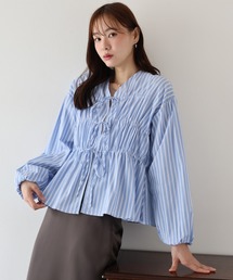 BLUEEAST（ブルーイースト）の「ストライプリボンブラウス（シャツ/ブラウス）」