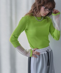 bohmal（ボマール）の「フレア袖配色プルオーバーニット（ニット/セーター）」