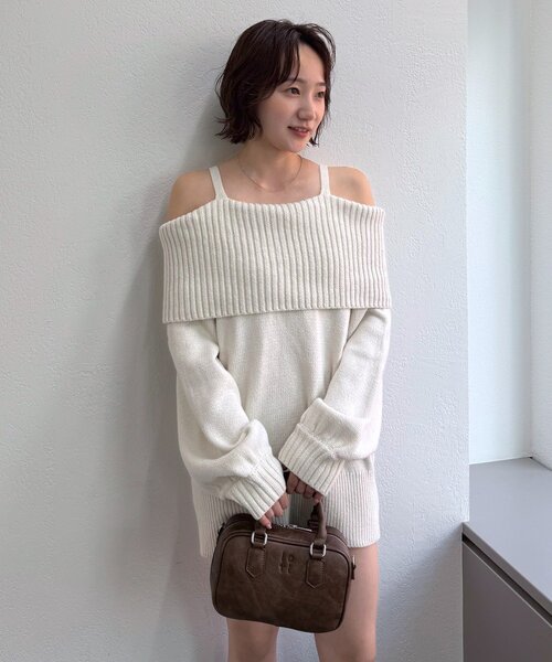 mline（エムライン）の「[mline]【大好評リバイバル！】オフショルミニニットワンピ（ニット/セーター・レディース・ブルー/グレー/チャコールグレー/アイボリー・FREE）」の19枚目の写真
