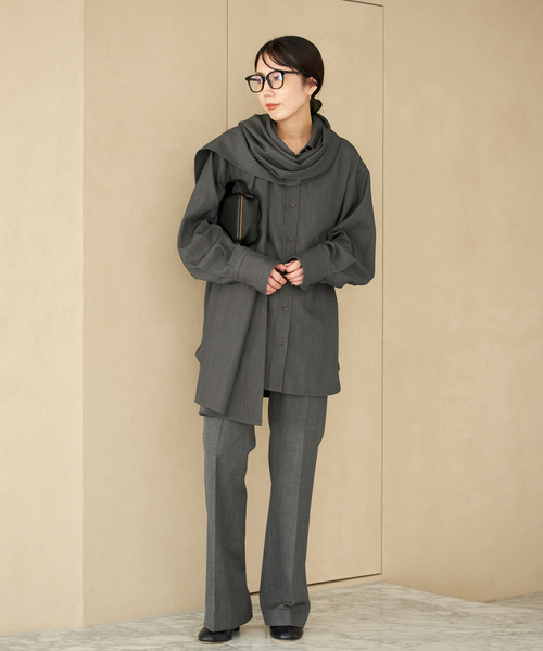 plage(プラージュ)の「Stole シャツ(シャツ/ブラウス・レディース・チャコールグレー・FREE)」の2枚目の写真