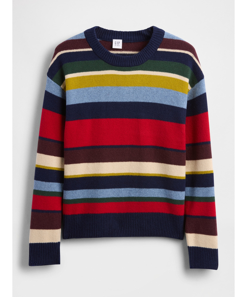GAP（ギャップ）の「Cashsoft カシミヤタッチ リラックスフィット クルーネックセーター (キッズ)（ニット/セーター・キッズ・マルチ/ネイビー・150cm/140cm/130cm/120cm/110cm/160cm）」の8枚目の写真