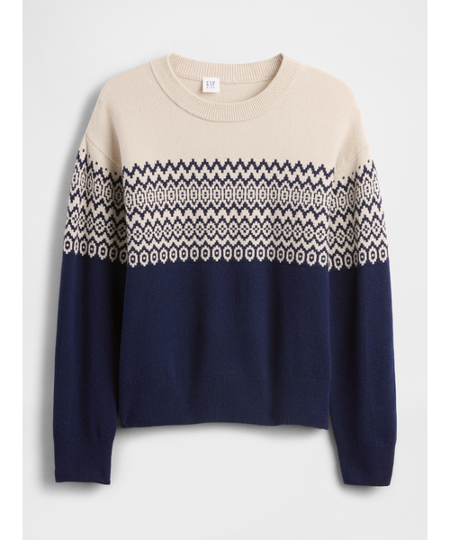 GAP（ギャップ）の「Cashsoft カシミヤタッチ リラックスフィット クルーネックセーター (キッズ)（ニット/セーター・キッズ・マルチ/ネイビー・150cm/140cm/130cm/120cm/110cm/160cm）」の9枚目の写真