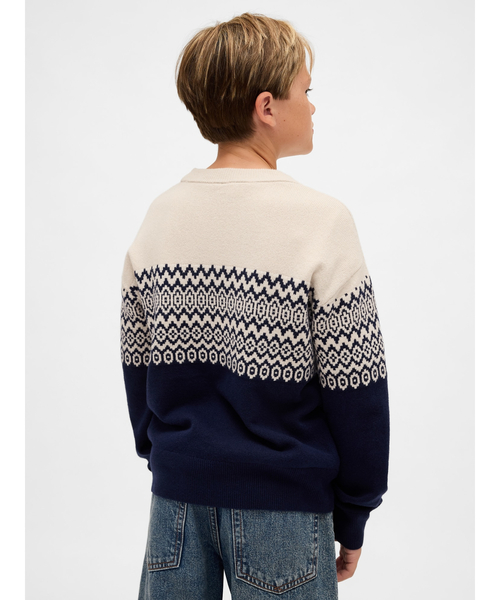GAP（ギャップ）の「Cashsoft カシミヤタッチ リラックスフィット クルーネックセーター (キッズ)（ニット/セーター・キッズ・マルチ/ネイビー・150cm/140cm/130cm/120cm/110cm/160cm）」の13枚目の写真