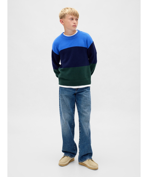 GAP（ギャップ）の「Cashsoft カシミヤタッチ リラックスフィット クルーネックセーター (キッズ)（ニット/セーター・キッズ・マルチ/ネイビー・150cm/140cm/130cm/120cm/110cm/160cm）」の18枚目の写真