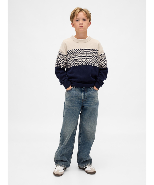 GAP（ギャップ）の「Cashsoft カシミヤタッチ リラックスフィット クルーネックセーター (キッズ)（ニット/セーター・キッズ・マルチ/ネイビー・150cm/140cm/130cm/120cm/110cm/160cm）」の19枚目の写真