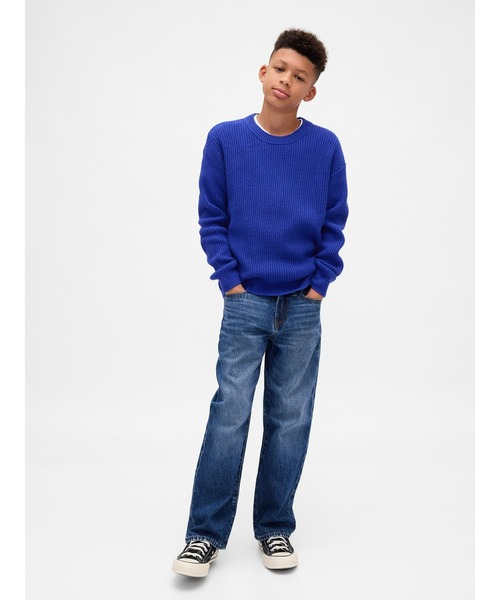 GAP（ギャップ）の「Cashsoft カシミヤタッチ リラックスフィット クルーネックセーター (キッズ)（ニット/セーター・キッズ・マルチ/ネイビー・150cm/140cm/130cm/120cm/110cm/160cm）」の4枚目の写真