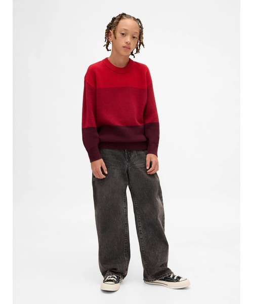 GAP（ギャップ）の「Cashsoft カシミヤタッチ リラックスフィット クルーネックセーター (キッズ)（ニット/セーター・キッズ・マルチ/ネイビー・150cm/140cm/130cm/120cm/110cm/160cm）」の3枚目の写真