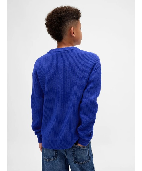 GAP（ギャップ）の「Cashsoft カシミヤタッチ リラックスフィット クルーネックセーター (キッズ)（ニット/セーター・キッズ・マルチ/ネイビー・150cm/140cm/130cm/120cm/110cm/160cm）」の6枚目の写真