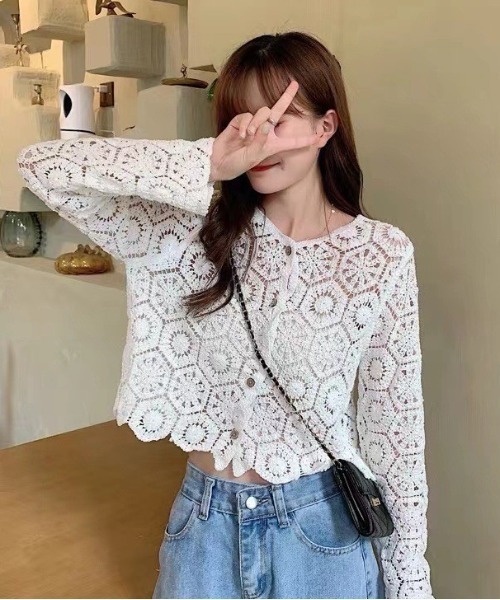 hymyJORNALSTANDARRELUME クロシェ編みカーディガン クロシェ編みカーディガン | ファッション通販サイト NUGU