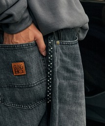 CALEE(L[)CALEE/L[ ROUND & PYRAMID STUDS LEATHER LONG KEY RING L[O(L[P[X/L[ANZT[)