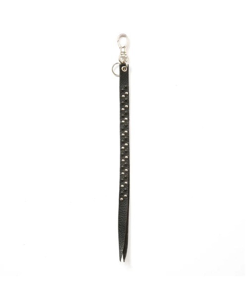 CALEE/キャリー ROUND & PYRAMID STUDS LEATHER LONG KEY RING