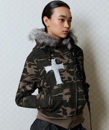 GT FUR UNBALANCE HOOD ZIP UP
