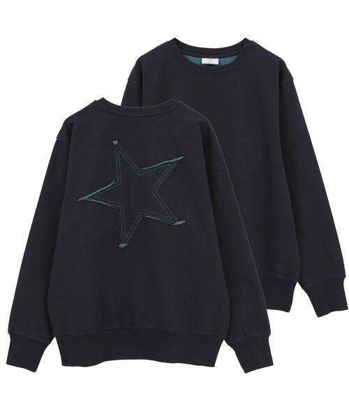 CONVERSE TOKYO（コンバーストウキョウ）の「BACK STAR★ PATCH INDIGO SWEAT（スウェット・レディース・インディゴブルー/ブラック/ライトインディゴブルー・MEDIUM/SMALL）」の2枚目の写真