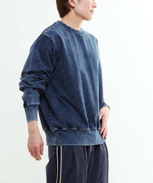 CONVERSE TOKYO（コンバーストウキョウ）の「BACK STAR★ PATCH INDIGO SWEAT（スウェット・レディース・インディゴブルー/ブラック/ライトインディゴブルー・MEDIUM/SMALL）」の18枚目の写真