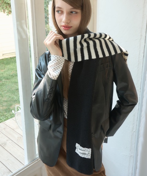 ストライプニットマフラー/Striped knit scarf（マフラー）｜Birthday