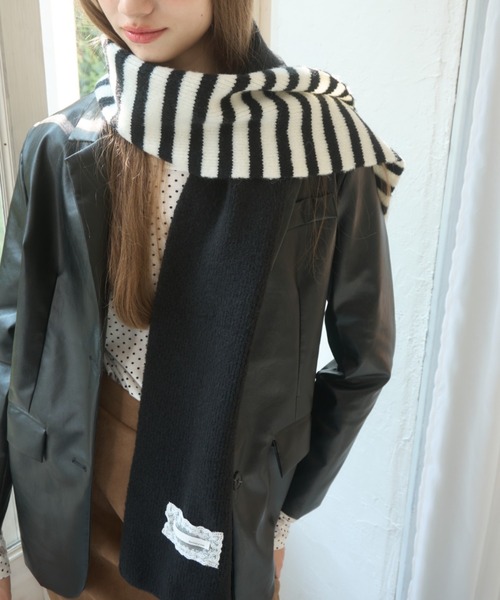 ストライプニットマフラー/Striped knit scarf（マフラー）｜Birthday