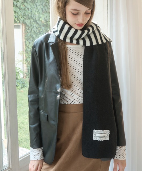 MONCLER ストライプ ニットマフラー MONCLER 国内発送 値下げOK マフラー SCIARPA (MONCLER/マフラー